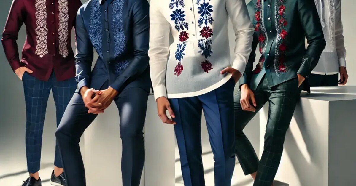 Modern Barong Tagalog styles arranged for a graduation-focused buying guide in the Philippines